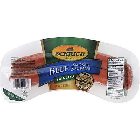 Eckrich Beef Skinless Smoked Sausage Smoked Sausage Rope 13 Oz Package
