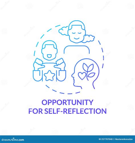 Opportunity For Self Reflection Blue Gradient Concept Icon Stock Vector