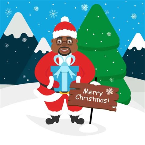African American Black Santa Claus — Stock Vector © Studiostoks 127584952