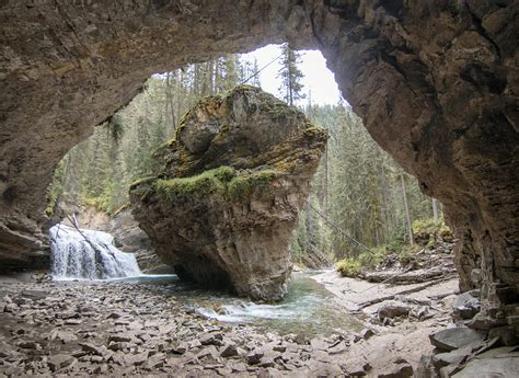 The Secret Cave In Johnston Canyon Banff National Park Canada Oc