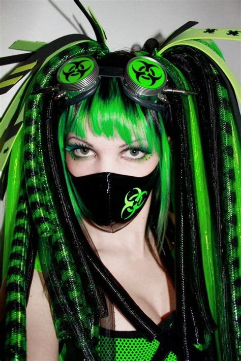 Spring Green Cybergothgirl Cybergoth Punk Outfits Grunge Outfits Cyberpunk Clothes