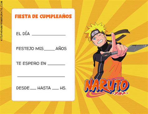 Invitaciones De Naruto Cumpleanos Kits Para Imprimir Gratis