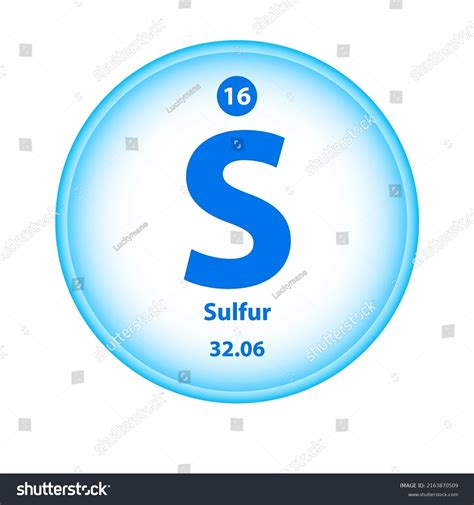Structure Chemical Element Sulfur Sulphur S Stock Vector Royalty Free