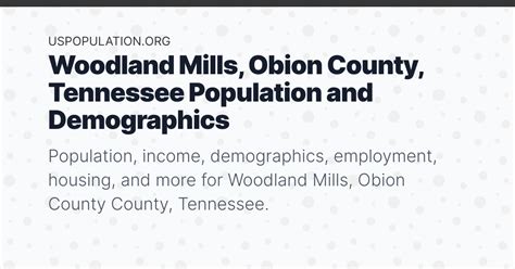 Woodland Mills Obion County Tennessee Population Income