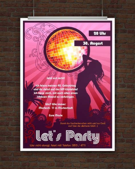 Lustige einladungen zum geburtstag, witzige. Let's Party! Partyeinladung mit Discokugel zum Ausdrucken ...