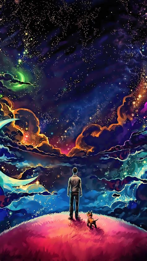 Download our free dreamy world & fantasy world high resolution hd desktop wallpapers for free. Download 1080x1920 wallpaper man and dog, outdoor, clouds, fantasy, art, dark, samsung galaxy s4 ...