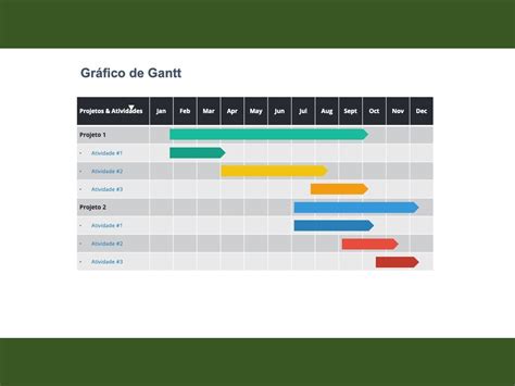 12 Slides Template Powerpoint Gráfico Projeto Cronograma Mercado Livre