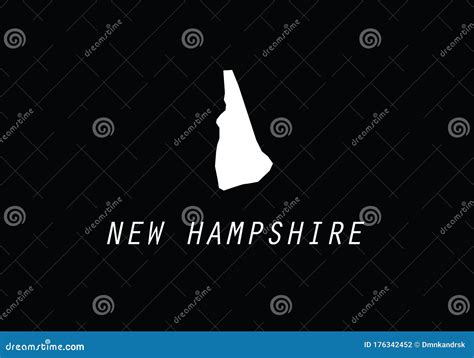 New Hampshire Map State Shape Usa America Borders Stock Illustration