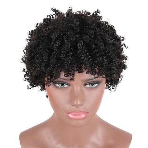 Deyngs Short Afro Kinky Curly Wigs Twist Hair Wigs For Black Women