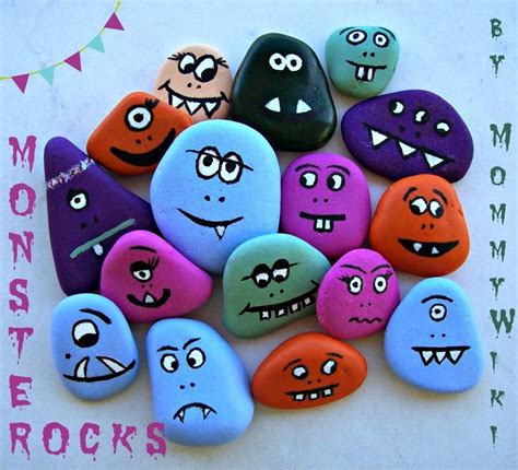 Monster Rocks Mommywiki Painted Rocks Kids Diy Painting Rock