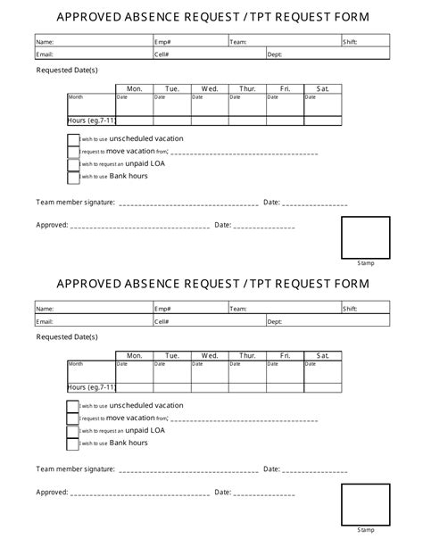 Approved Absence Requesttpt Request Form Fill Out Sign Online And