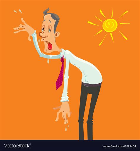 man on a hot day royalty free vector image vectorstock