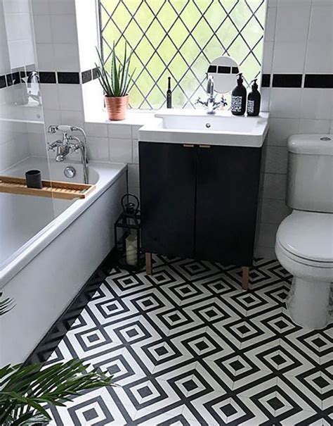 Peel N Stick Luxury Vinyl Tile Floors Vinyl Flooring Bathroom Bathroom Vinyl Black And