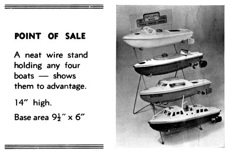 Fileretailers Model Boat Display Stand Sutcliffe Toys Sutcat 1978