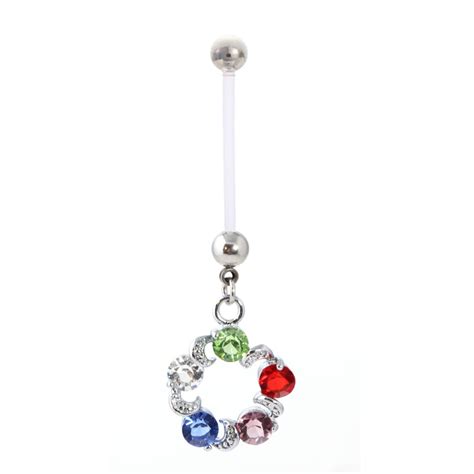 12pcs Flexible Belly Rings High Quality Pregnant Belly Rings Piercing Body Jewelry Colorful Cz