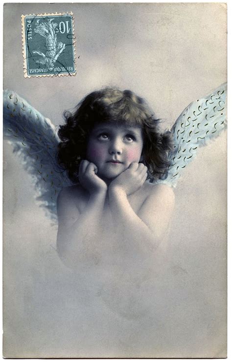 Vintage Image Best Little Angel Girl Old Photo The