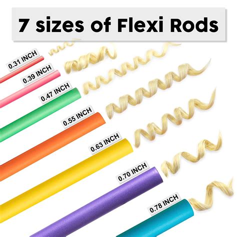 Buy Xnicx 47pcs 7 Hair Curlers Rollers Flexi Rods Flexible Curling