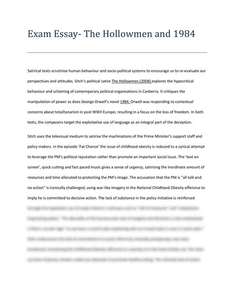 Satire Essay English Advanced Year 11 Hsc Thinkswap