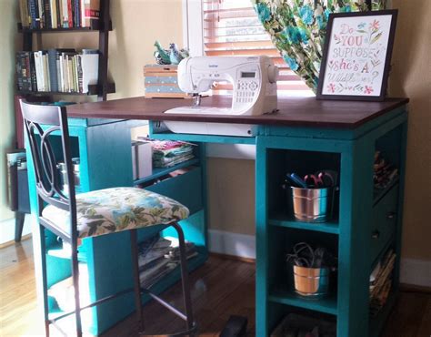 The Decorative Blue Integrated Sewing Table Desk Build Sewing Room