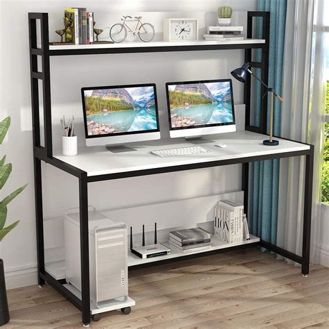 Computer desk is one essential item every office or home office needs. Tribesigns 55 Inches Large Computer Desk with Hutch ...