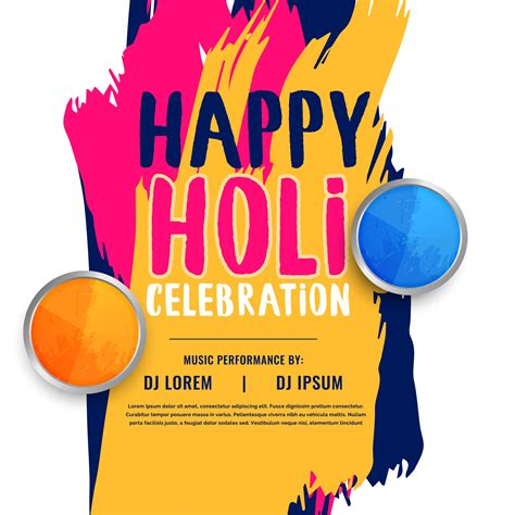 Happy Holi Celebration Invitation Poster Design Download Free Vector
