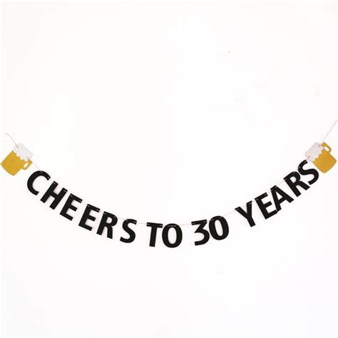 Cheers To 30 Years Banner30th Birthday Garland Thirty Party Decor