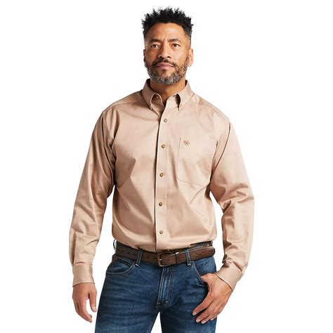 ariat men s solid twill classic fit shirt academy