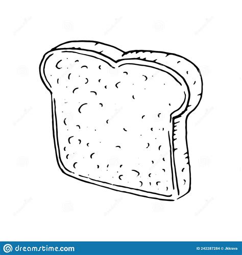 Toast Sketch Hand Drawn Vector Illustration Of A Piece Of Bread Toast