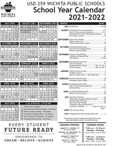 Wichita Public Schools Calendar 2022 23 Printable Calendar 2022