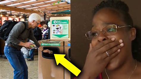 Lady Sees Crying Man Forced To Throw Package In Airport Trash What She Digs Out Is