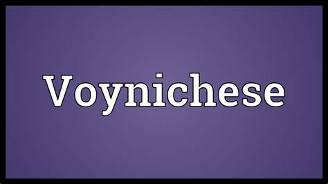 Voynichese Meaning Youtube