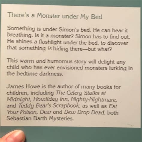 Theres A Monster Under My Bed By James Howe Paperback Pangobooks