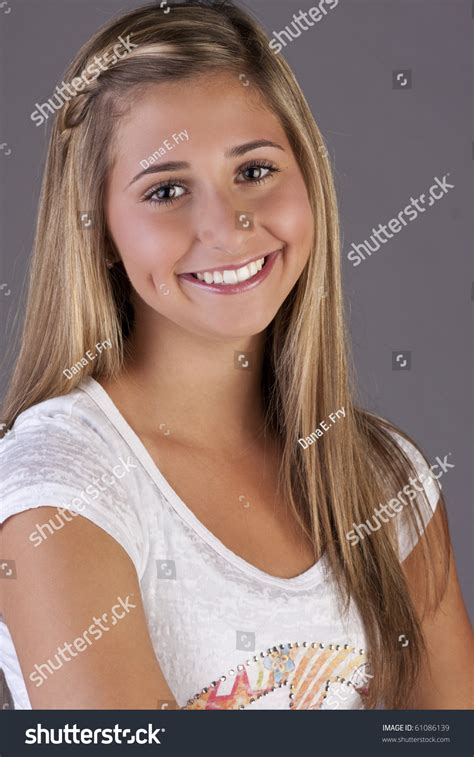 Beautiful Young Teenage Girl Pretty Long Stock Photo