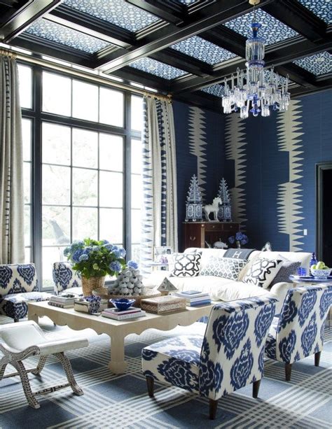 A Beautiful Blue And White Living Room Exemplary Of The Modern