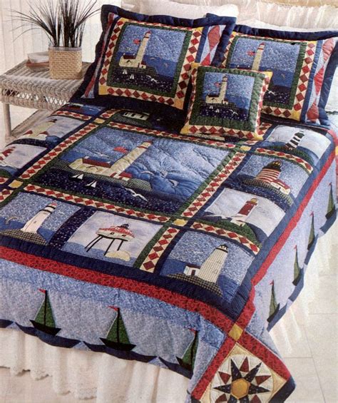 We look for bright, beautiful and easy care bedding styles in comforter, duvet, bedspreads and full quilt sets. Sailboat & Lighthouse Quilt | Quilts and Comforters ...