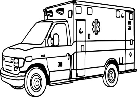 Ambulance Printable Coloring Pages