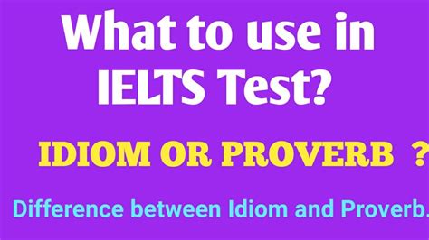 An idiom is a phrase with a meaning that cannot be understood from the meanings of its individual words. #IELTS#ENGLISH Difference between Idiom and Proverb - What ...