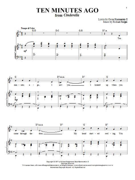 Ten Minutes Ago Sheet Music By Rodgers And Hammerstein Piano Vocal