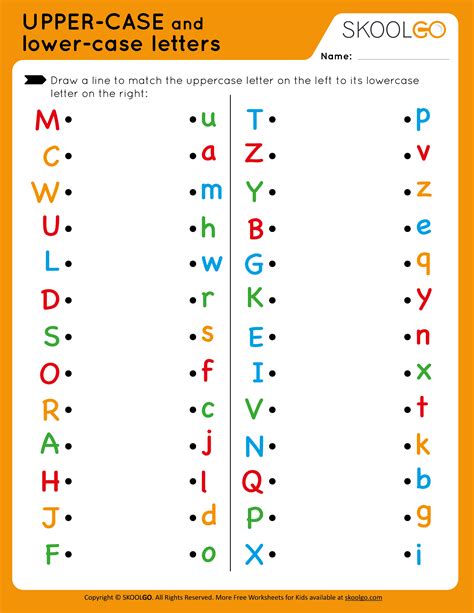 Upper Case And Lower Case Letters Free Worksheet For Kids
