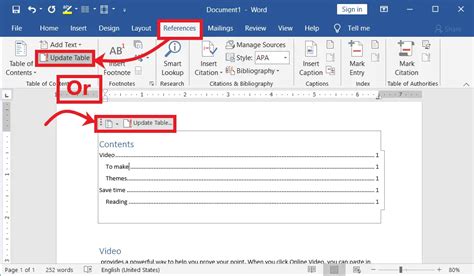 How To Create A Table Of Contents In Word All In One