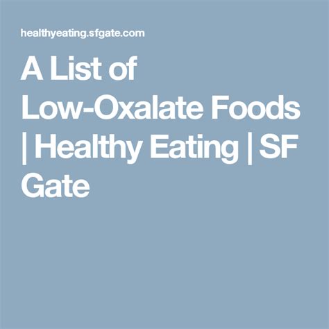 A List Of Low Oxalate Foods Low Oxalate Low Oxalate Recipes Low