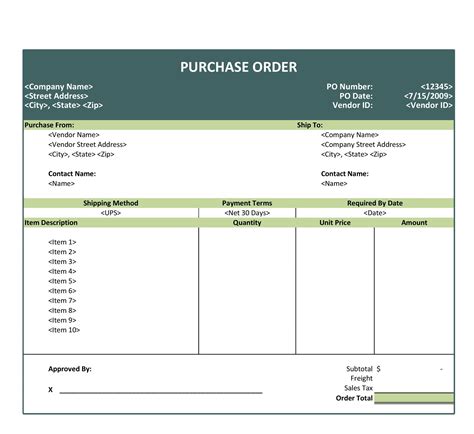 Purchase Request Form Template Excel