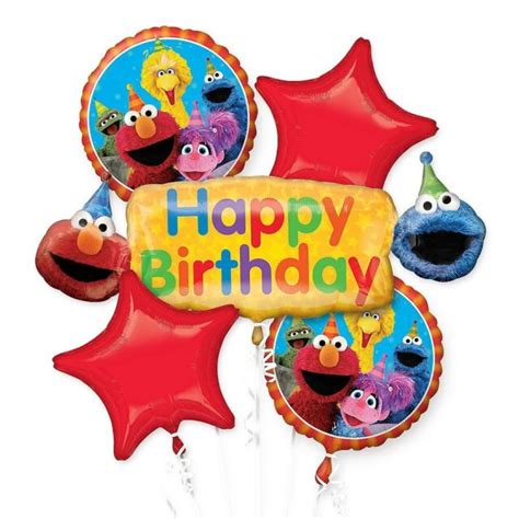 Elmo Sesame Street Mylar Foil Birthday Balloon Bouquet 5pcs Set Ebay