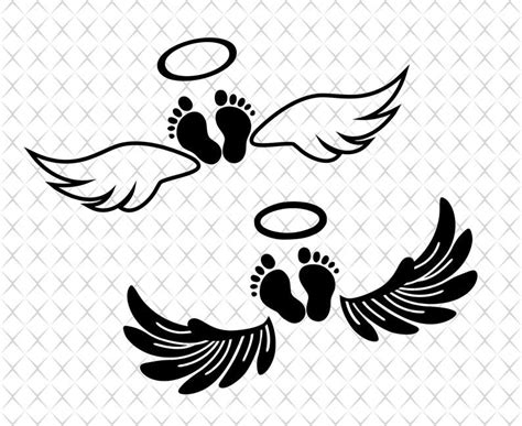 180 Svg Infant Loss Baby Angel Silhouette Svg Png Eps Dxf File