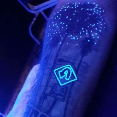 Little Glowing Ink Road Sign Tattoo On Arm Tattooimagesbiz