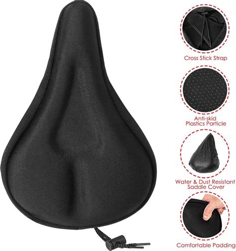 Wotow Gel Bike Seat Cover Cushion Comfortable Silica And Foam Padded Bicycle Saddle Cushion Spin
