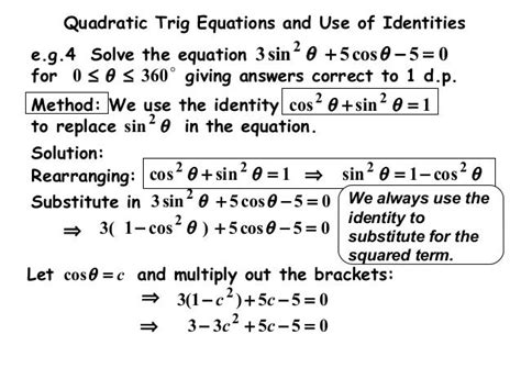 Quadratic Trig Equations