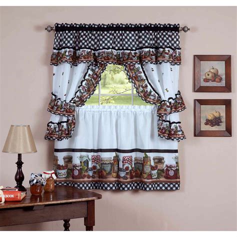 What kind of valance is country chic in walmart? kitchen-curtains-walmart-com-cottage-set-mason-jars ...
