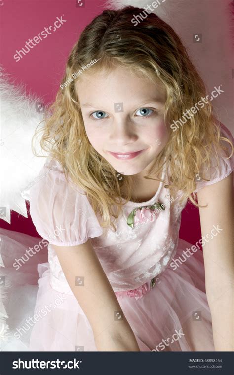 Beautiful Little Angel Girl Wings Pink Stock Photo 68858464 Shutterstock