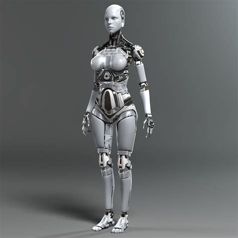 Female Robot 3d Mujer Robot Personaje Cyberpunk Ilustración Modelo